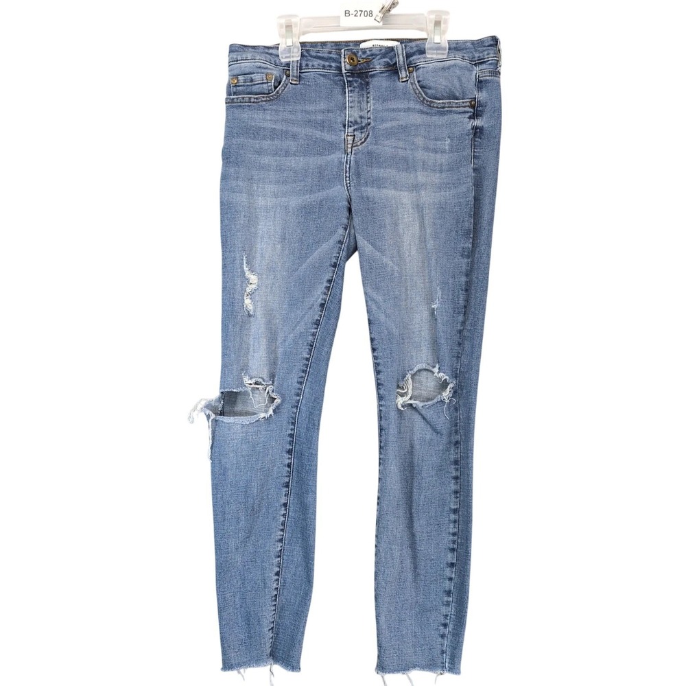 Pistola Blue Distressed Raw Hem Skinny Ankle Jeans Womens 29 30x26" Streetwear